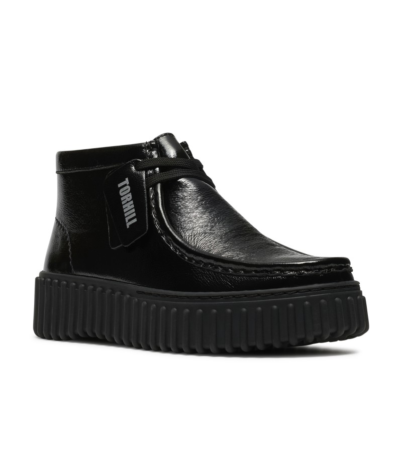 Clarks - Torhill Moss Black Metallic Leather
