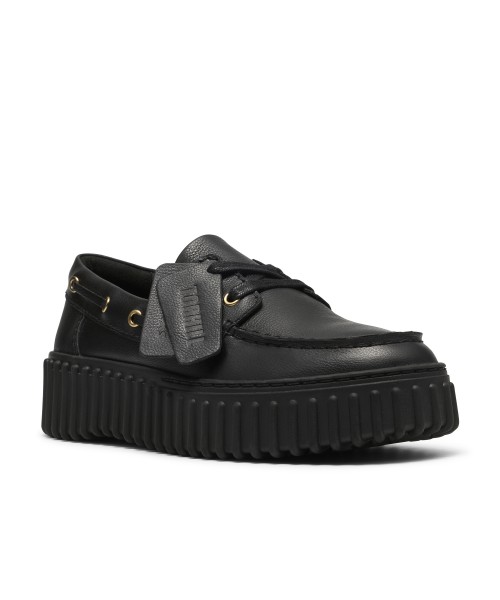 Clarks - Torhill Boat Black Leather